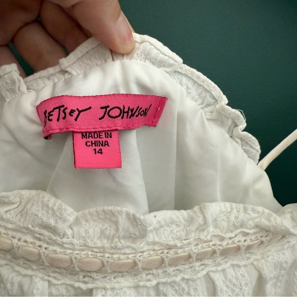 Betsey Johnson Novelty‎ Cotton and Venise Lace Tulip Mini Dress Y2K - Picture 10 of 13